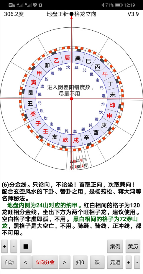 立向分金罗盘