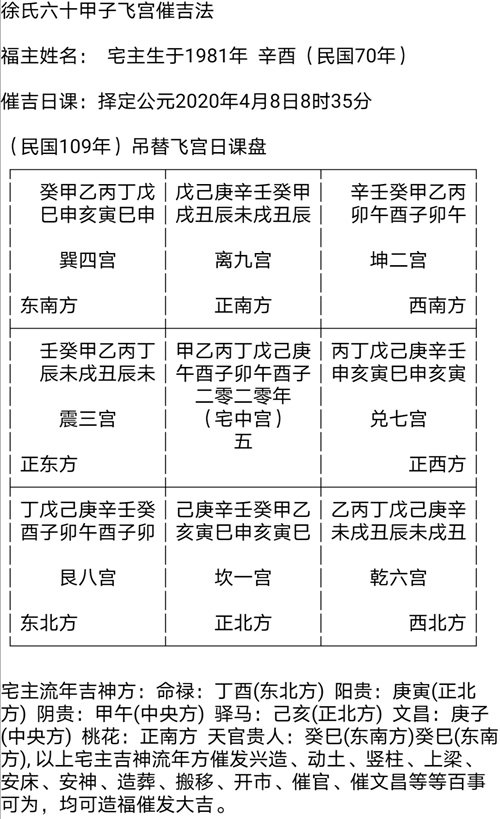 六十甲子吊替飞宫催吉软件